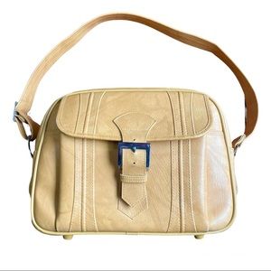 Vintage 1975 American Tourister Carry-On Soft Tote Luggage Bag - Mustard/Tan